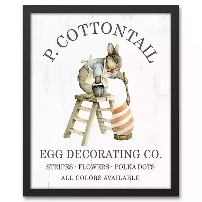 Sale Kirklands Home P Cottontail Egg Decorating Framed Canvas Print White