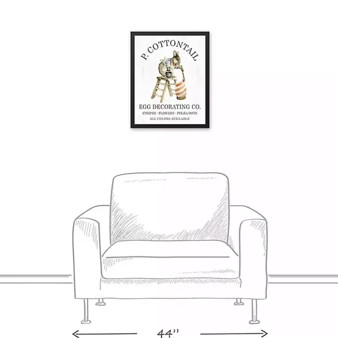 Sale Kirklands Home P Cottontail Egg Decorating Framed Canvas Print White