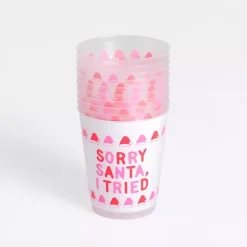 New Kirklands Home Packed Party Sorry Santa 10-pc. Cup Set