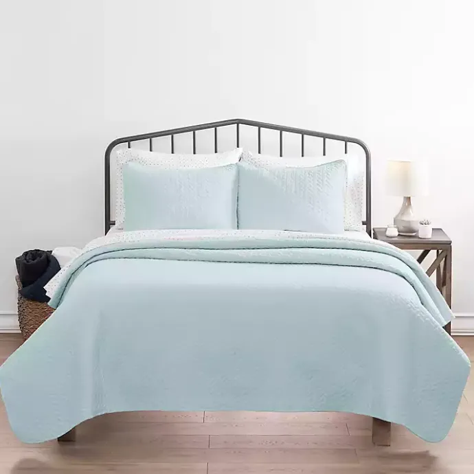 Discount Kirklands Home Pale Herring 3-pc. King Quilted Coverlet Set Blue