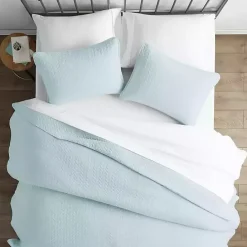 Sale Kirklands Home Pale Herring 3-pc. Queen Quilted Coverlet Set Blue