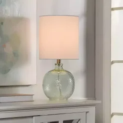 Clearance Kirklands Home Pale Blue Tinted Glass Jug Table Lamp White