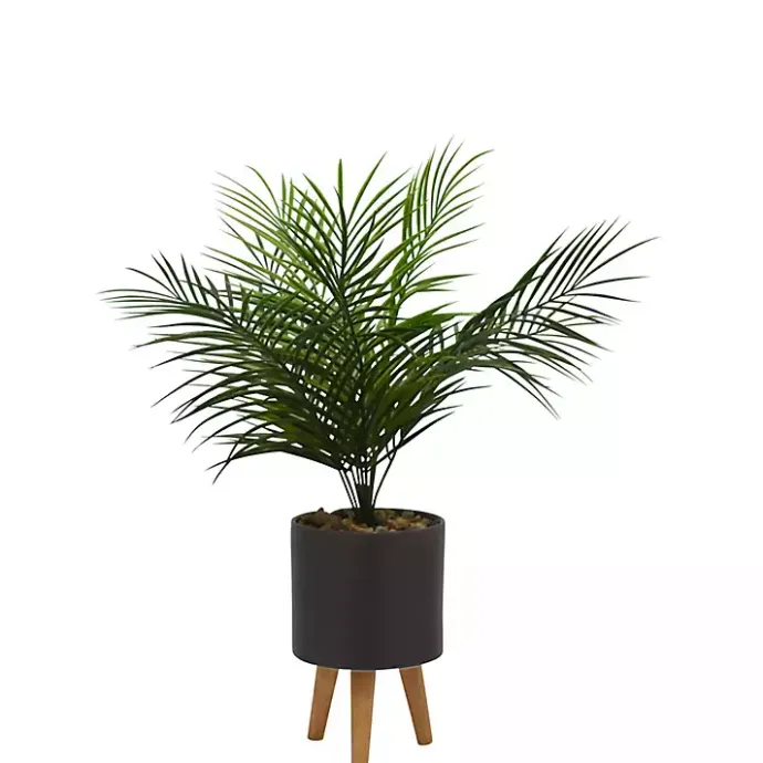 Sale Kirklands Home Palm Arrangement in Gray Footed Pot