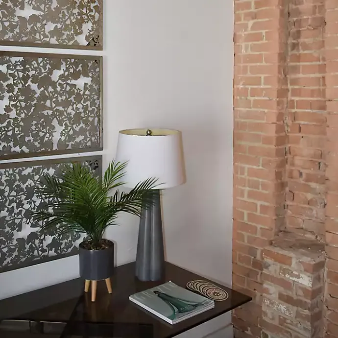 Sale Kirklands Home Palm Arrangement in Gray Footed Pot