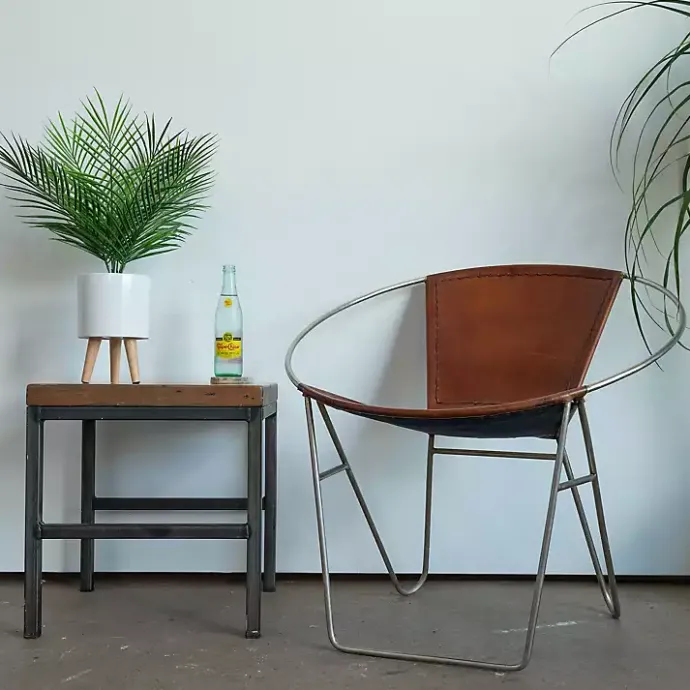 Outlet Kirklands Home Palm Arrangement in White Footed Pot