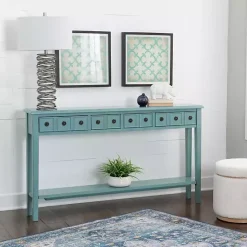 Discount Kirklands Home Paloma Teal 4-Drawer Console Table Green