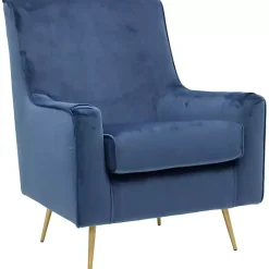 Outlet Kirklands Home Parisian Velvet Lana Accent Chair Blue