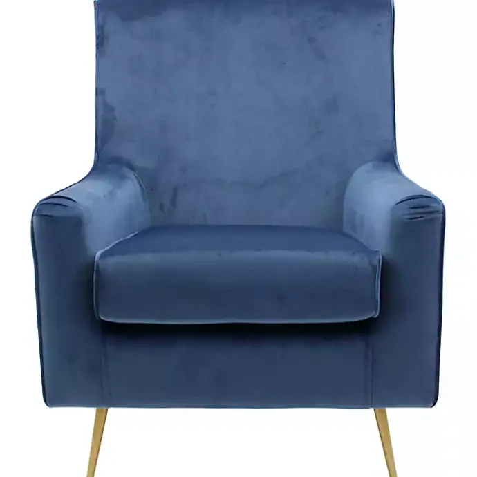 Outlet Kirklands Home Parisian Velvet Lana Accent Chair Blue