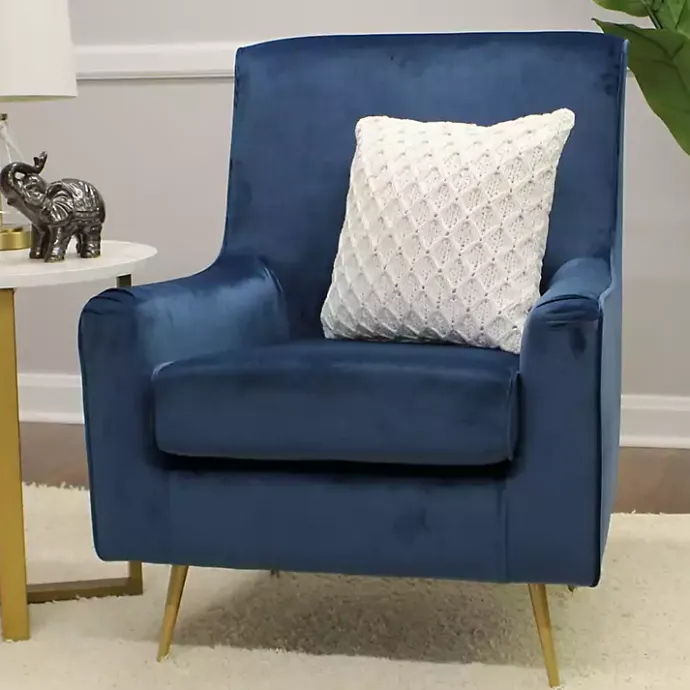 Outlet Kirklands Home Parisian Velvet Lana Accent Chair Blue