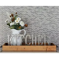 Clearance Kirklands Home Parquet Fir Wood Decorative Tray Tan