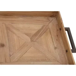 Clearance Kirklands Home Parquet Fir Wood Decorative Tray Tan