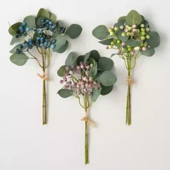 Hot Kirklands Home Pastel Berry and Eucalyptus Stems, Set of 3