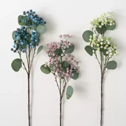 Clearance Kirklands Home Pastel Berry Cluster Stems, Set of 3