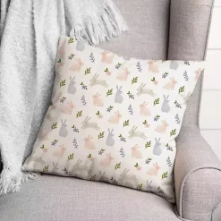 Sale Kirklands Home Pastel Botanical Bunnies Indoor/Outdoor Pillow
