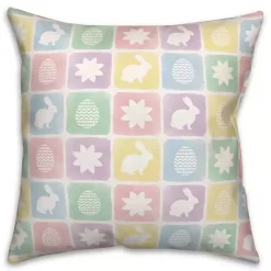 Best Kirklands Home Pastel Easter Bunny Grid Outdoor Pillow Multi
