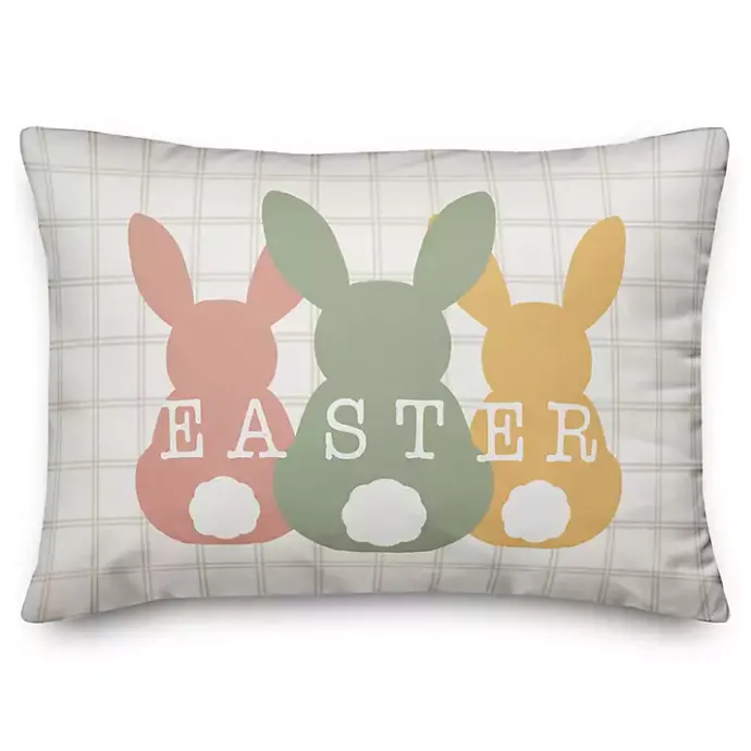 Best Kirklands Home Pastel Easter Bunny Lineup Outdoor Throw Pillow