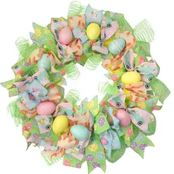 Sale Kirklands Home Pastel Easter Eggs and Ribbons Wreath Multi