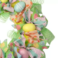 Sale Kirklands Home Pastel Easter Eggs and Ribbons Wreath Multi