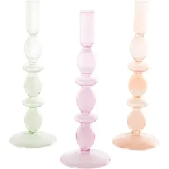 Clearance Kirklands Home Pastel Glass Taper Candle Holders, Set of 3