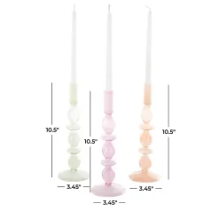 Clearance Kirklands Home Pastel Glass Taper Candle Holders, Set of 3