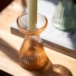 Hot Kirklands Home Pastel Glass Taper Candle Holders, Set of 3