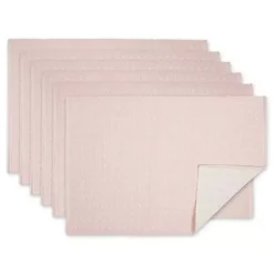 Clearance Kirklands Home Pastel Rose Dobby Placemats, Set of 6 Pink