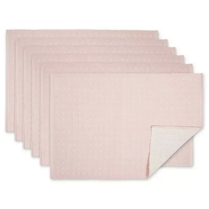 Clearance Kirklands Home Pastel Rose Dobby Placemats, Set of 6 Pink