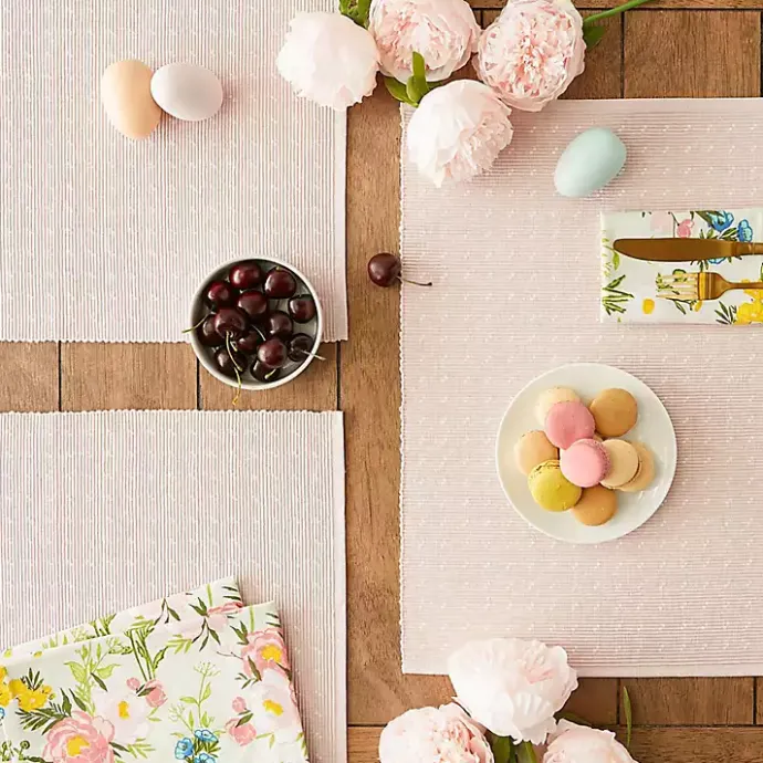 Clearance Kirklands Home Pastel Rose Dobby Placemats, Set of 6 Pink
