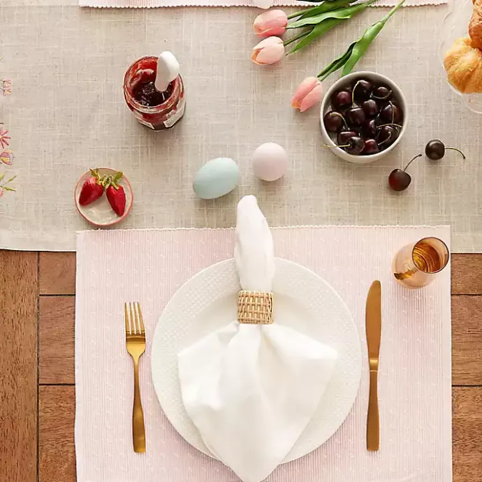 Clearance Kirklands Home Pastel Rose Dobby Placemats, Set of 6 Pink