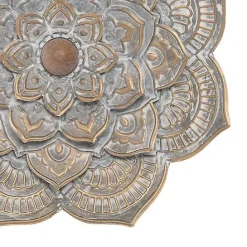 Kirklands Home Patina Finish Metal Flower Large Wall Plaque Gray