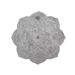 Kirklands Home Patina Finish Metal Flower Large Wall Plaque Gray