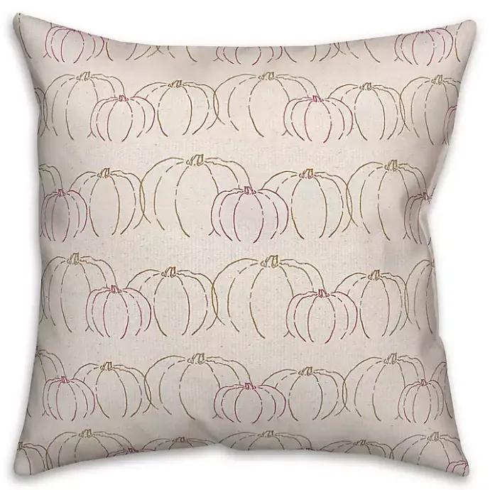 Clearance Kirklands Home Patterned Pumpkin Outdoor Throw Pillow Ivory