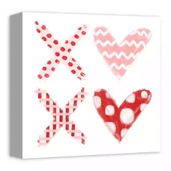 Clearance Kirklands Home Patterned XOXO Hearts Canvas Art Print
