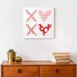 Clearance Kirklands Home Patterned XOXO Hearts Canvas Art Print