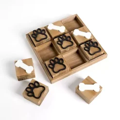 Clearance Kirklands Home Paw Print & Dog Bone Wooden Tic-Tac-Toe Set