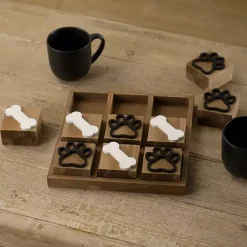 Clearance Kirklands Home Paw Print & Dog Bone Wooden Tic-Tac-Toe Set