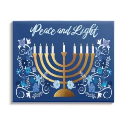 Outlet Kirklands Home Peace and Light Menorah Canvas Art Print