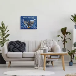 Outlet Kirklands Home Peace and Light Menorah Canvas Art Print