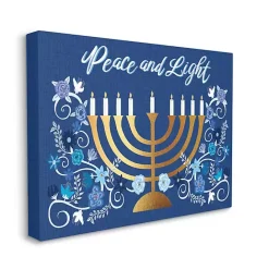 Outlet Kirklands Home Peace and Light Menorah Canvas Art Print