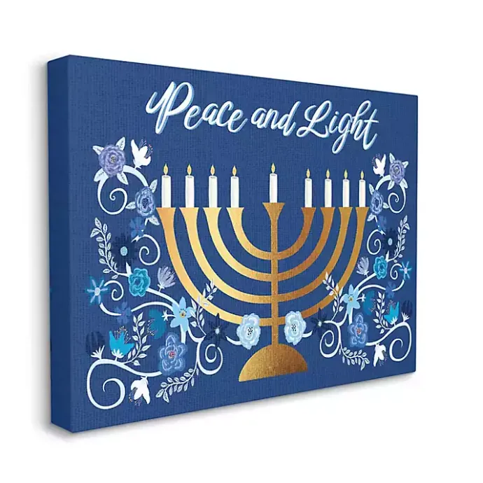 Outlet Kirklands Home Peace and Light Menorah Canvas Art Print