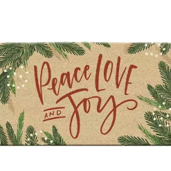 Outlet Kirklands Home Peace Love and Joy Christmas Coir Doormat