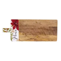 Clearance Kirklands Home Peace Poinesttia Wood Serving Board Brown