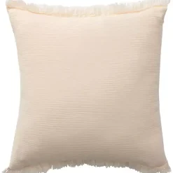 Hot Kirklands Home Peach Gauze Organic Fringe Throw Pillow Pink