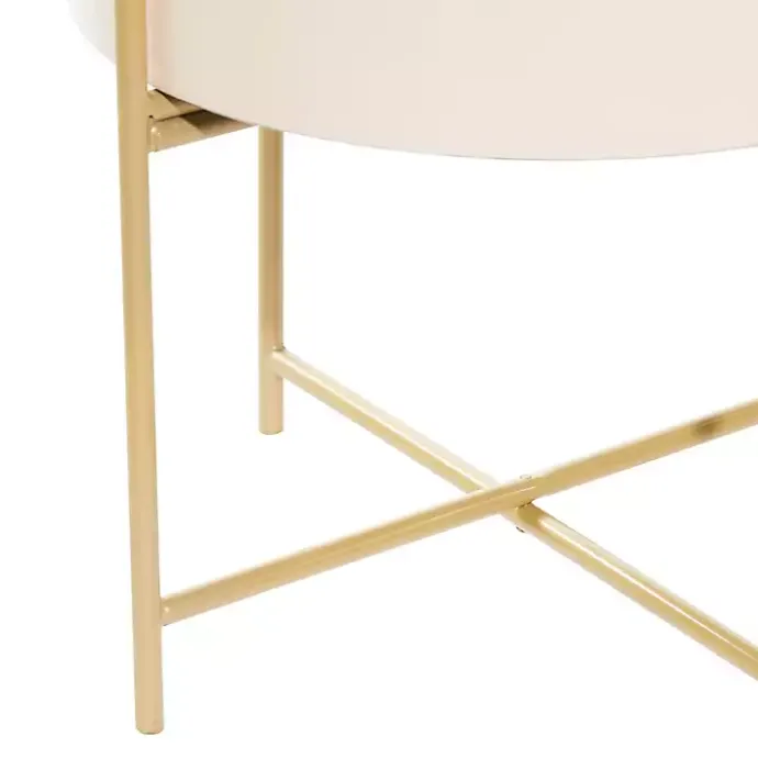 New Kirklands Home Peach Iron X-Base Planters, Set of 2