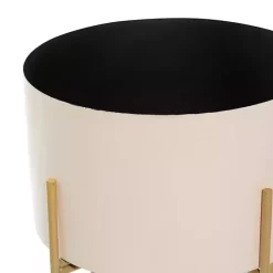 New Kirklands Home Peach Iron X-Base Planters, Set of 2