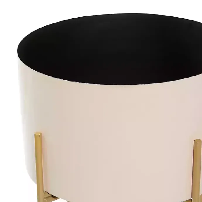 New Kirklands Home Peach Iron X-Base Planters, Set of 2