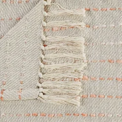 Outlet Kirklands Home Peach Shimmer Stripe Woven Throw