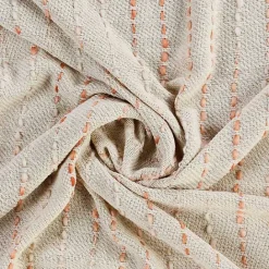 Outlet Kirklands Home Peach Shimmer Stripe Woven Throw