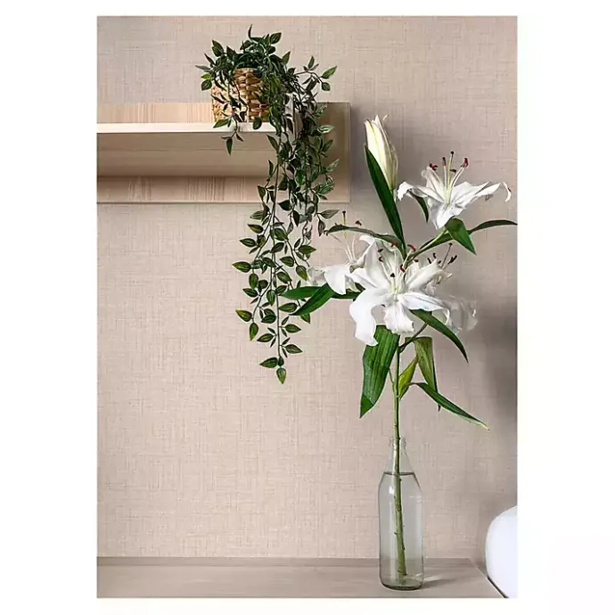 New Kirklands Home Peach Textured Faux Fabric Peel & Stick Wallpaper