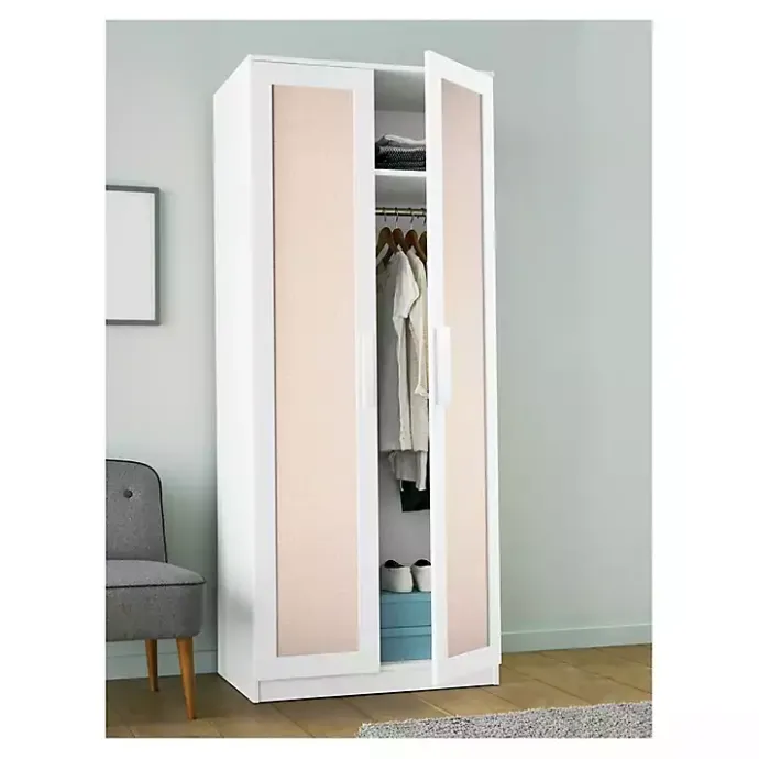 New Kirklands Home Peach Textured Faux Fabric Peel & Stick Wallpaper